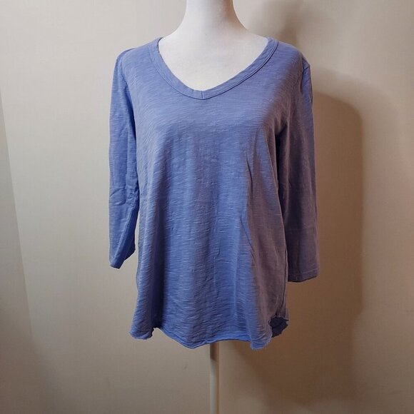 Mododoc V-neck 3/4 Sleeve Antique Lilac Tee - Picture 1 of 5